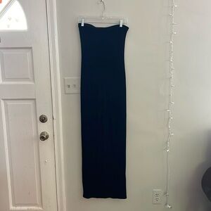 Black strapless formal dress